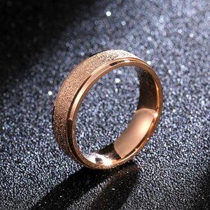Titanium Steel Rose Gold Matte Ring